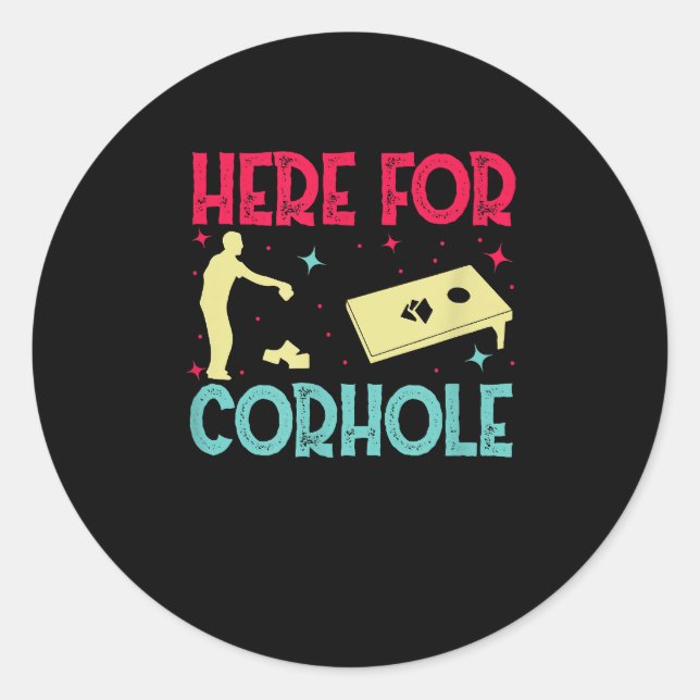 Sticker Rond Ici Cornhole (Devant)