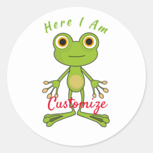 Sticker Rond Ici, je suis mignonne grenouille Thunder_Cove