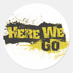 Sticker Rond Ici nous allons