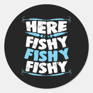 Sticker Rond Ici Poisson Poisson Poisson T Shirt Hommes Femmes
