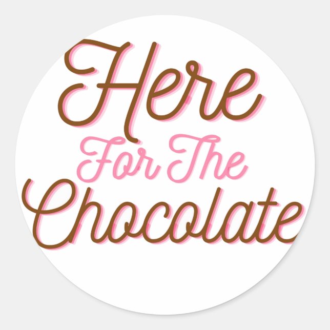 Sticker Rond Ici pour le chocolat (Devant)