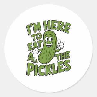 Sticker Rond Ici pour manger tous les chatons