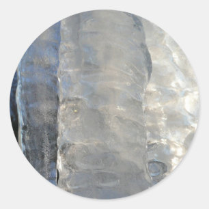 Sticker Rond Icicles Abstrait Blue Winter Photographie