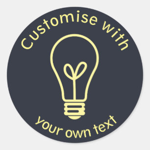 Sticker Rond Icône ampoule personnalisée