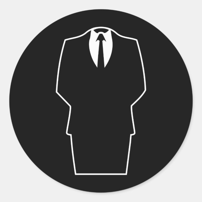 Sticker Rond icône anonyme internet 4chan SA (Devant)
