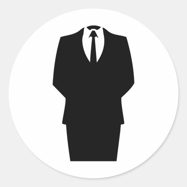 Sticker Rond icône anonyme internet 4chan SA (Devant)