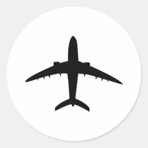 Sticker Rond icône avion avion