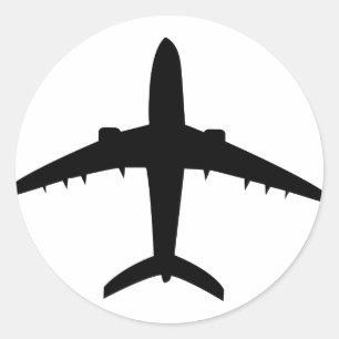 Sticker Rond icône avion avion