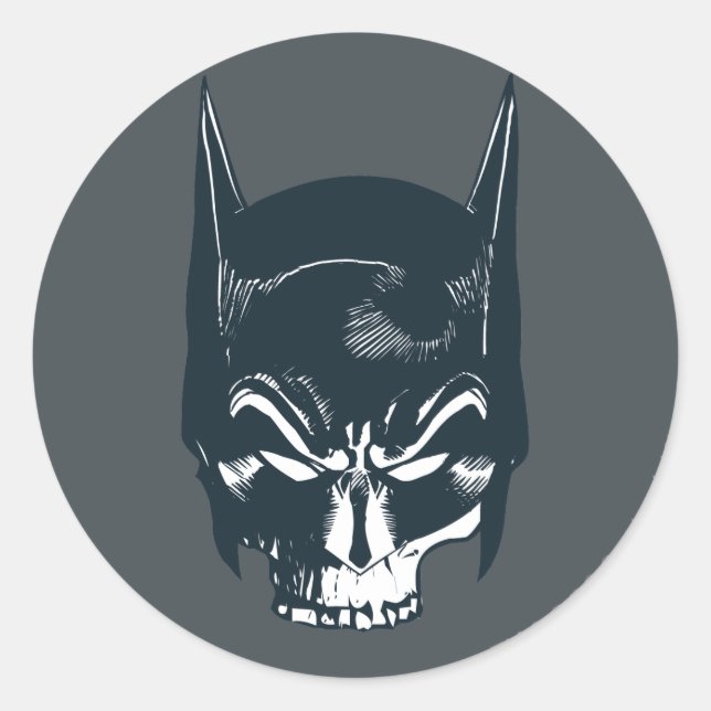Sticker Rond Icône Batman Cowl/Skull (Devant)