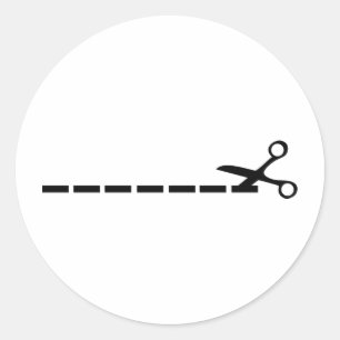 Sticker Rond icône couper les ciseaux