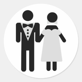 Sticker Rond icône couple nuptial