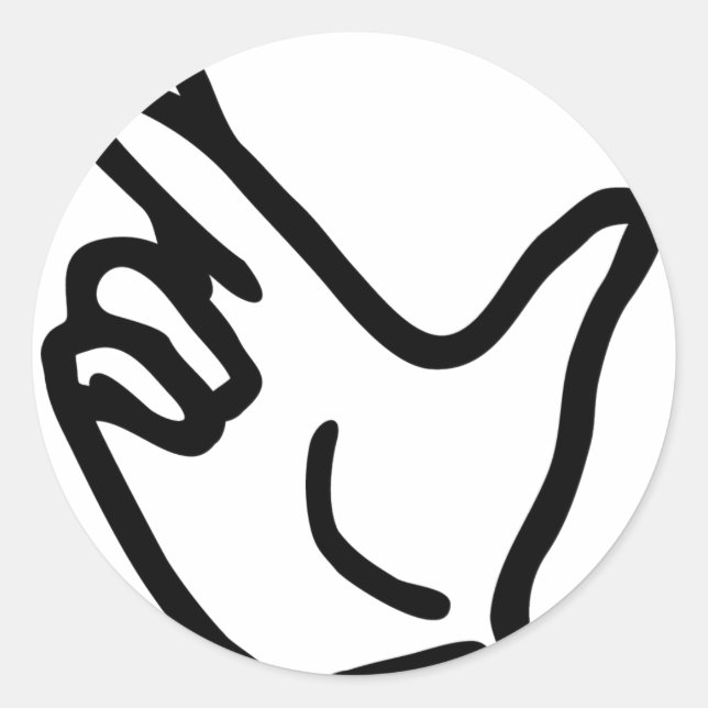 Sticker Rond icône croisée aux doigts (Devant)