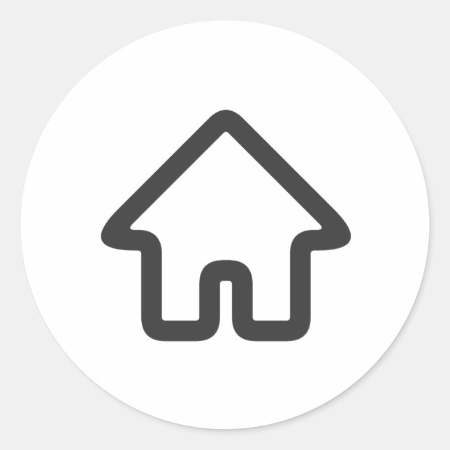 Sticker Rond Icône d'architecture de maison de biens immobilier (Devant)