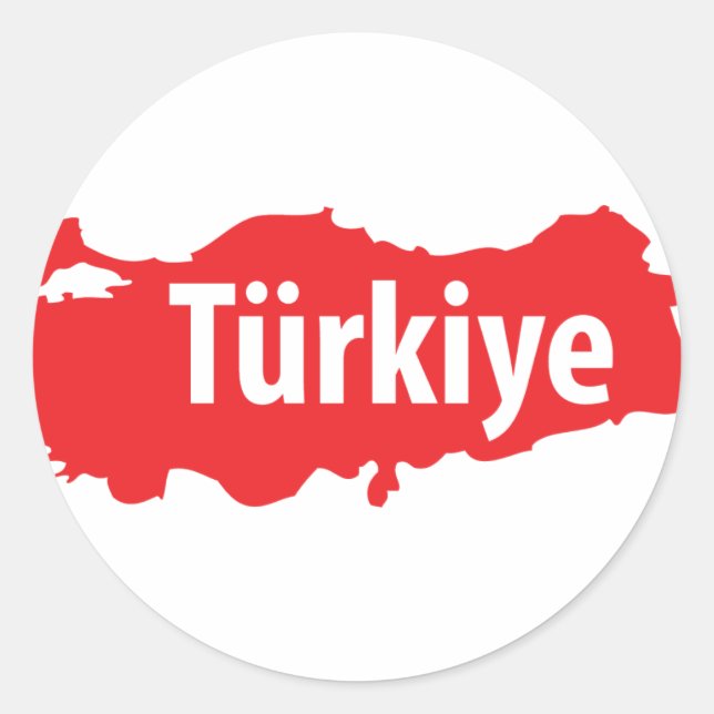 Sticker Rond Icône de contour de Türkiye (Devant)