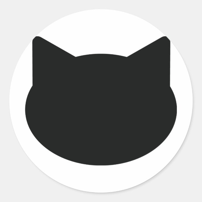 Sticker Rond icône de contour du chat (Devant)