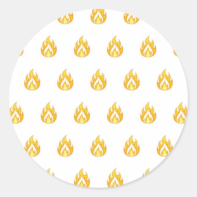 Sticker Rond Icône de Flamme de Feu Minimaliste Graphique Esthé (Devant)