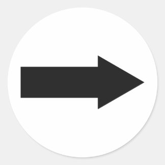 Sticker Rond icône de flèche noire droite