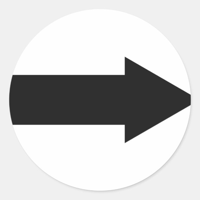 Sticker Rond icône de flèche noire droite (Devant)