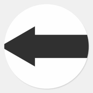 Sticker Rond icône de gauche de la flèche noire