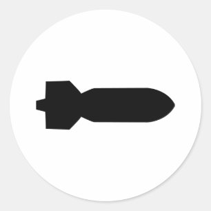 Sticker Rond icône de la bombe noire