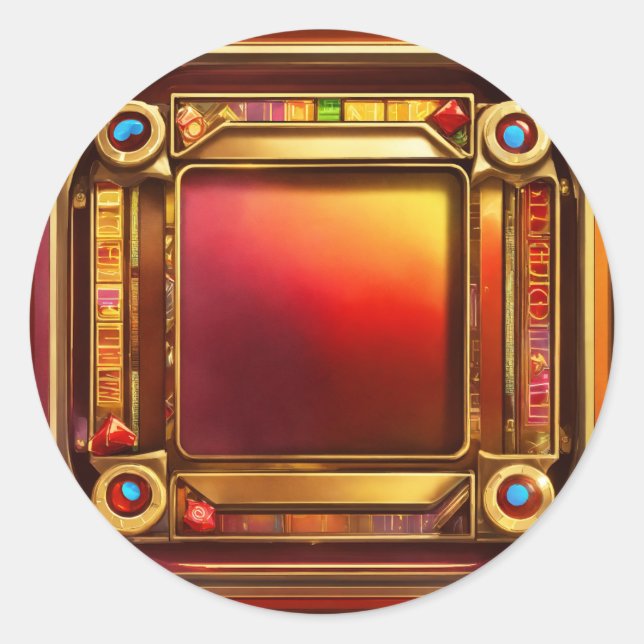 Sticker Rond Icône de la Fente du Roi des Coeurs" (Devant)