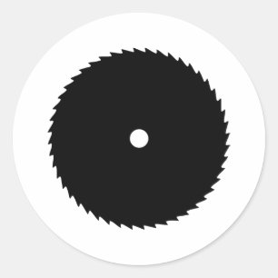 Sticker Rond icône de la lame de scie noire
