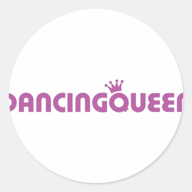 Sticker Rond icône de la reine de danse (Devant)