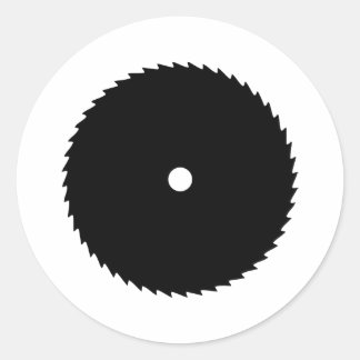 Sticker Rond icône de lame de scie noire