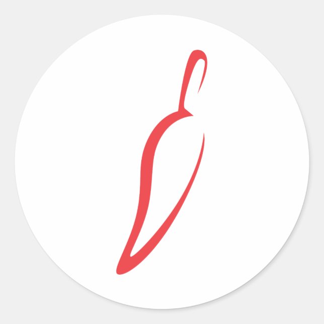 Sticker Rond Icône de légumes de Red Chili (Devant)