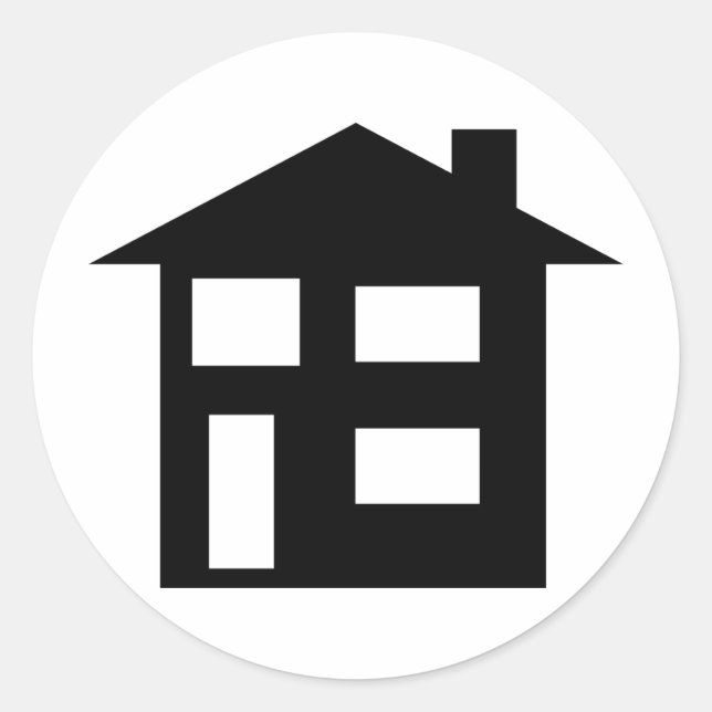 Sticker Rond icône de maison (Devant)