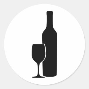 Sticker Rond icône de négociant en vins de bouteille et en