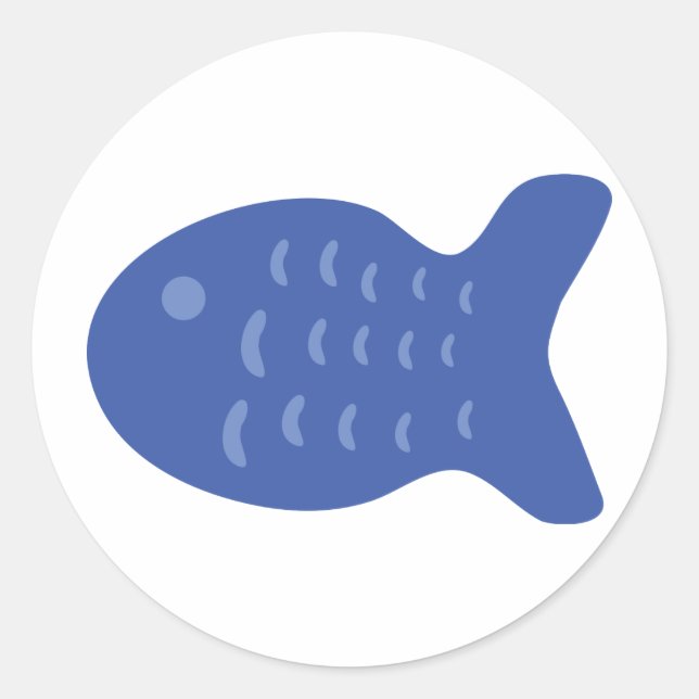 Sticker Rond icône de poisson bleu (Devant)