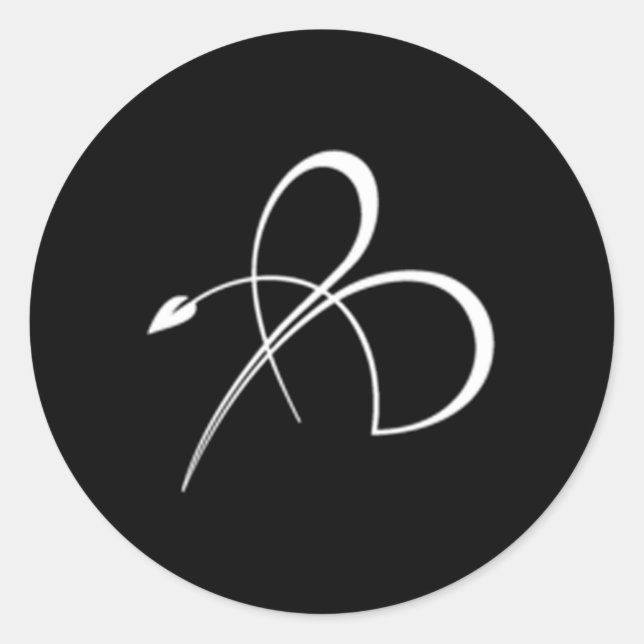 Sticker Rond Icône de repas de ligne droite (Devant)