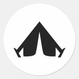 Sticker Rond icône du camping