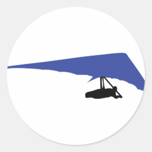 Sticker Rond icône du deltaplane bleu