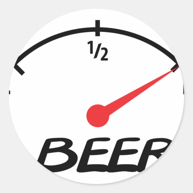 Sticker Rond icône du niveau de bière complet (Devant)