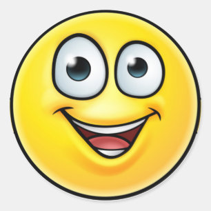 Sticker Rond Icône Emoticon pouces vers le haut