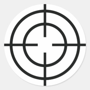 Sticker Rond icône en forme de croix-bord noir