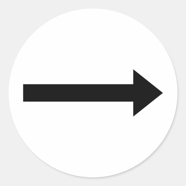 Sticker Rond icône flèche droite (Devant)