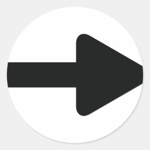 Sticker Rond icône flèche droite noir