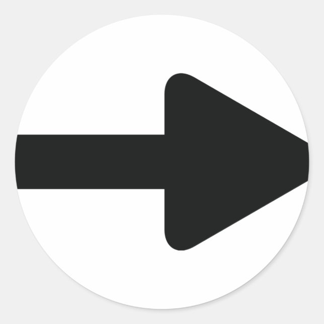 Sticker Rond icône flèche droite noir (Devant)