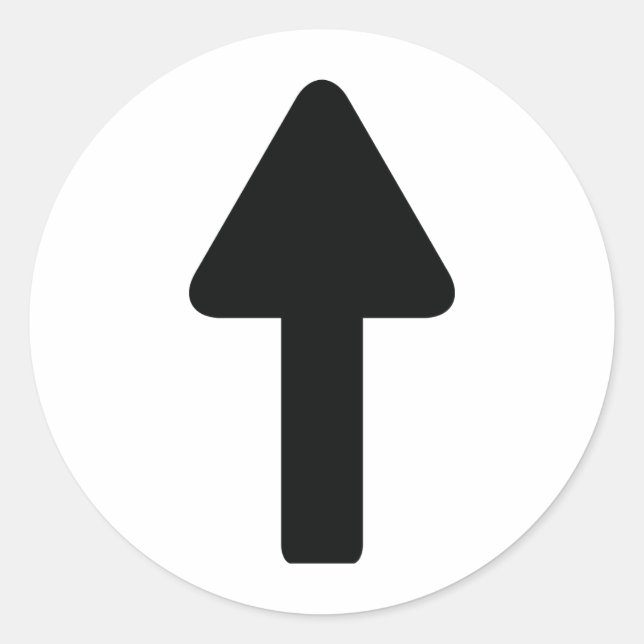 Sticker Rond icône flèche vers le haut (Devant)