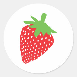 Sticker Rond icône fraise rouge