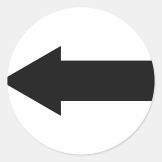 Sticker Rond icône gauche de la flèche noire