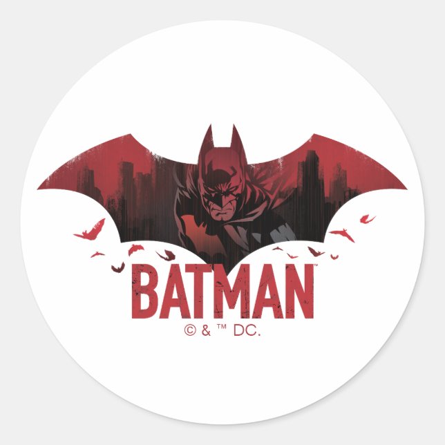 Sticker Rond Icône gotham de Batman Crimson (Devant)