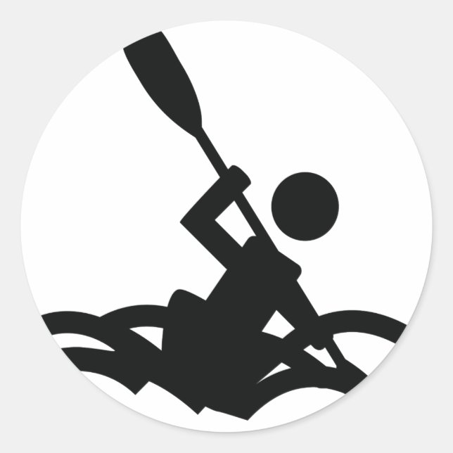 Sticker Rond icône kayak (Devant)