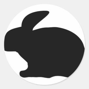 Sticker Rond icône lapin noir
