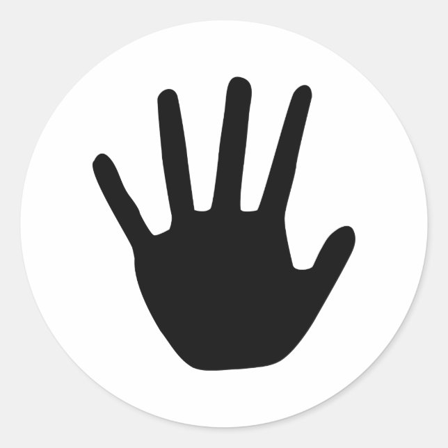 Sticker Rond icône main noire (Devant)