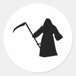 Sticker Rond icône noire de mort de la couche noire