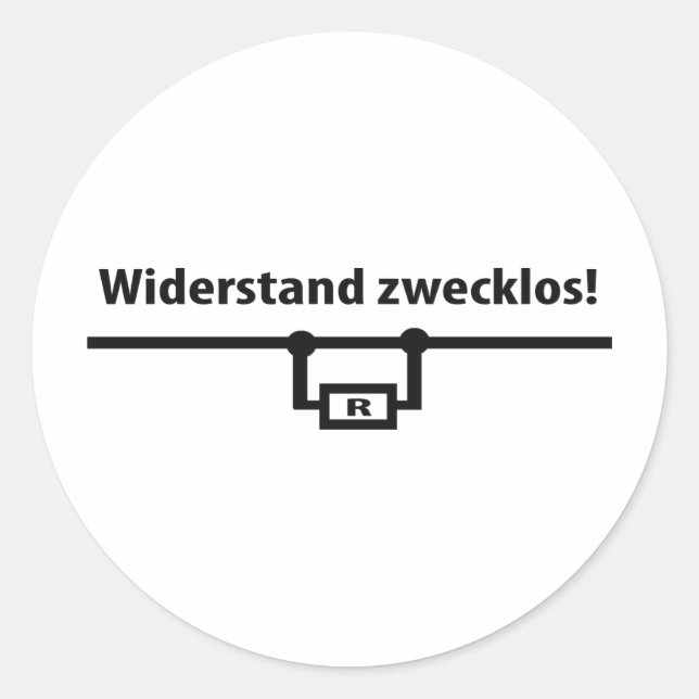 Sticker Rond Icône Physik Widerstand zwecklos (Devant)
